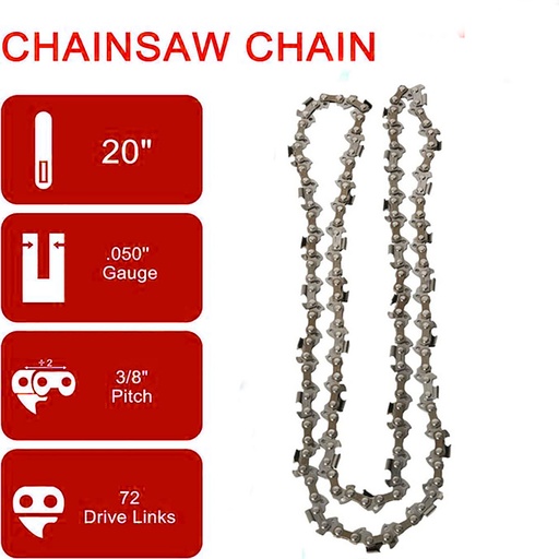 Stihl Chainsaw Chain Blades 20 inch 3/8 Pitch .050" Gauge 72 Drive Links 5pcs