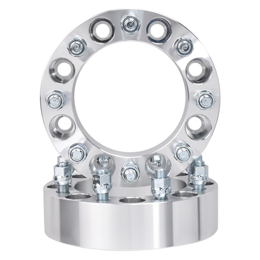[227-WP040B*2] 8x6.5 Wheel Spacers 2 inch 126.15mm Hub Bore 9/16 Studs For Ford F250 F350 Chevy Dodge Ram 2500 2pcs