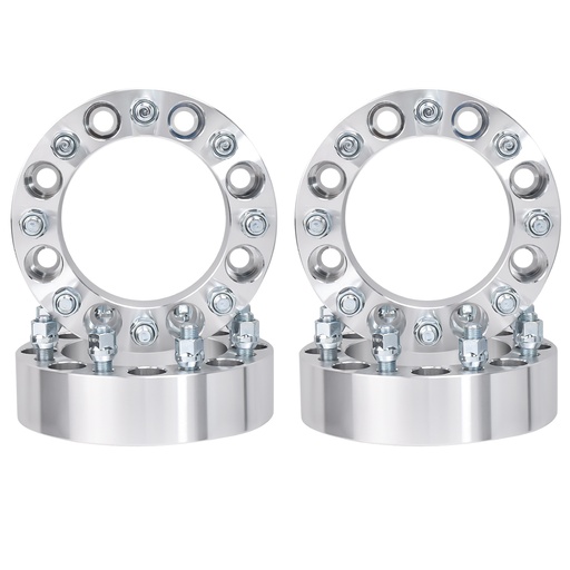 [227-WP040B*4] 8x6.5 Wheel Spacers 2 inch 126.15mm Hub Bore 9/16 Studs For Ford F250 F350 Chevy Dodge Ram 2500 4pcs