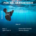 14.25 x 21 Aluminum Outboard Propeller Fit Mercury Engines 135-300HP 3 Blade Replace 48-832832A45