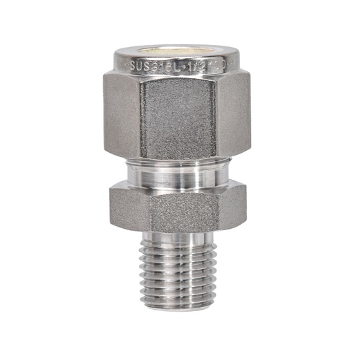 Stainless Steel Connector Fitting 1/2" Tube OD X 3/8" Male NPT SS-810-1-6