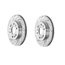 Front Drilled Slotted Disc Rotors Rear Brake Drums For 2005-2008 Chevy Silverado GMC Sierra 1500