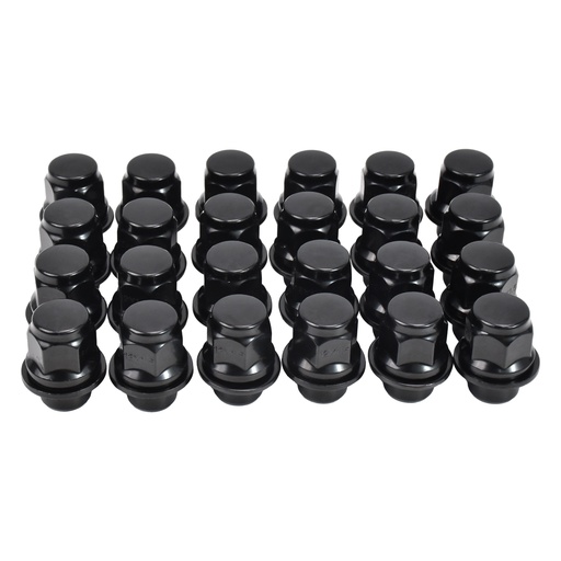 Black 12x1.5 Mag Lug Nuts With Washer For Toyota 4Runner Tacoma Camry 24pcs