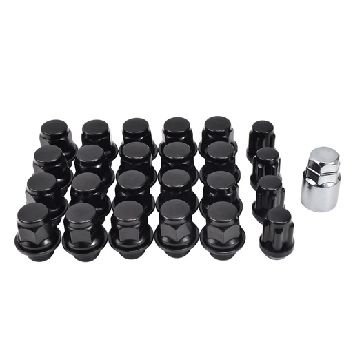 Black 12x1.5 Mag Lug Nuts With Washer Key For Toyota 4Runner Tacoma Tundra 24pcs