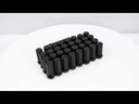 Black 14x1.5 Spline Lug Nuts With Key For Chevy Silverado 2500 HD 3500 HD 32pcs