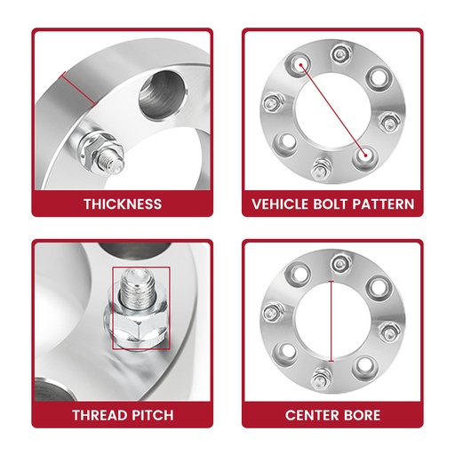 4x156 Wheel Spacers 2 Inch 131mm Hub Bore 3/8"-24 Studs For Polaris Ranger Sportsman RZR 2pcs