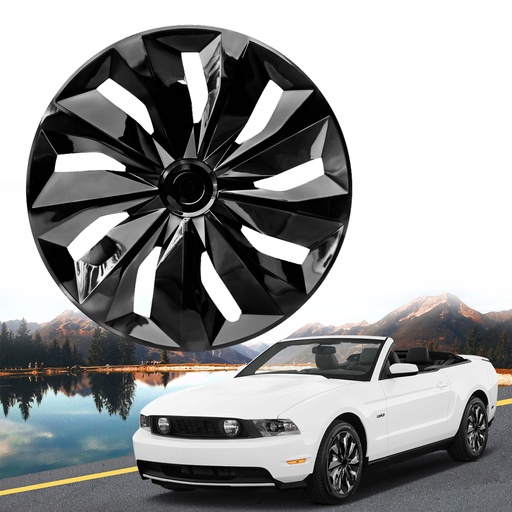 16 inch Black Wheel Covers Full Rim Snap On Hub Caps For R16 Tire & Steel Wheels Set of 4