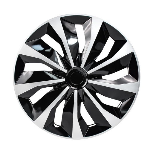 16 inch Wheel Covers Full Rim Snap On Hub Caps For R16 Tire & Steel Wheels Set of 4 Black And Silver