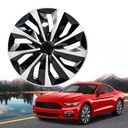 16 inch Wheel Covers Full Rim Snap On Hub Caps For R16 Tire & Steel Wheels Set of 4 Black And Silver