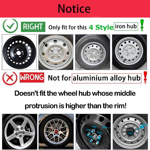 16 inch Wheel Covers Full Rim Snap On Hub Caps For R16 Tire & Steel Wheels Set of 4 Silver BK Style