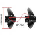 13 x 19 Aluminum Outboard Propeller Fit Mercury Engines 40-140HP 3 Blade Replace 48-77346A45