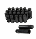 14 x 1.5 Black Spline Lug Nuts & Locking Wheel Nut Keys For Chevy GMC Hummer Nissan Ram 24pcs