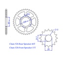 2006-2013 Kawasaki EX650 Ninja 650R Chain and Sprockets Kit Gold