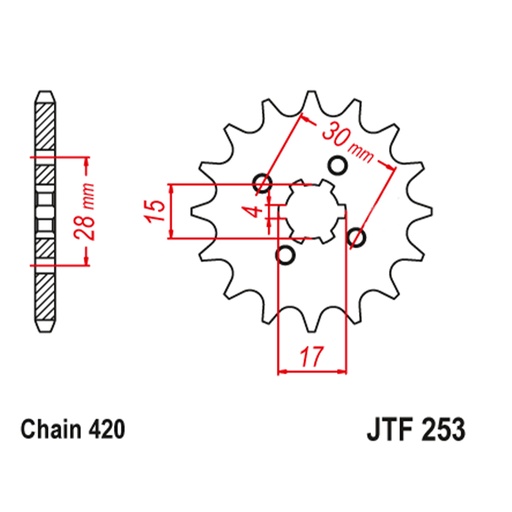 2013-2024 Honda CRF110F Chain And Sprocket Kit Black