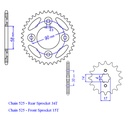 2013-2024 Honda MSX125 Grom 125 Chain And Sprocket Kit Gold