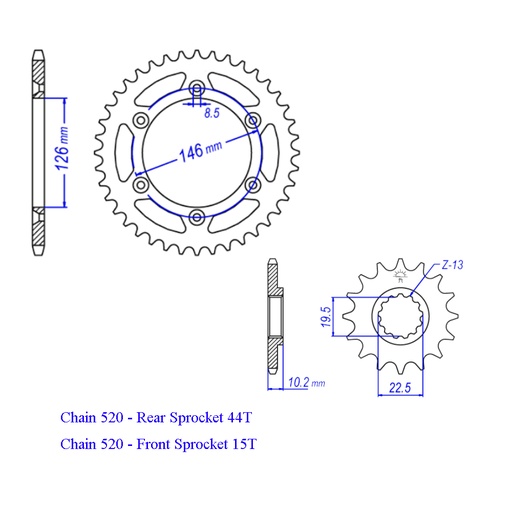 2000-2024 Suzuki DRZ400S Chain And Sprocket Kit Black