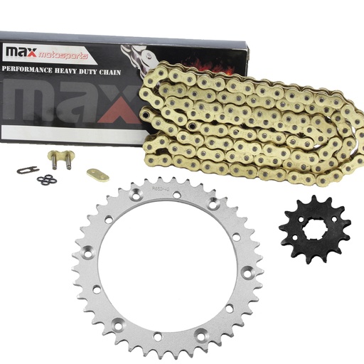 Gold O Ring Chain And Sprocket Kit For 1989-2004 Yamaha Warrior 350 YFM350X