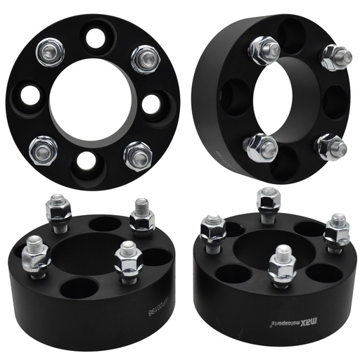 4x4 Wheel Spacers 2 inch 68.5mm Hub Bore M12x1.25 Studs For Yamaha Golf Cart Black 4pcs