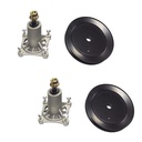 2x Mower Spindle Assembly Fit AYP Husqvarna 46 48 54 inch Deck Replace 187292 With Pulley