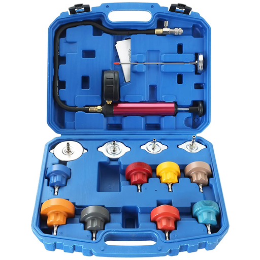 Coolant Pressure Tester Kit Radiator Head Gasket Leak Detector 14pcs