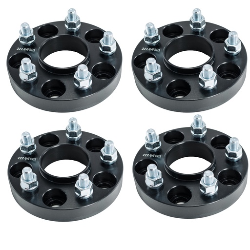 5x114.3 Wheel Spacers 5x4.5 1 inch Hubcentric 66.2mm Hub Bore M12x1.25 Studs For Nissan 350Z 370Z Infiniti G35 G37 Black 4pcs