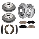 1997-2001 Honda CRV Front Rear Drilled Slotted Brake Rotors Ceramic Brake Pads Rear Brake Drum Shoes