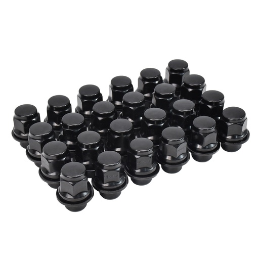 Black 12x1.5 Mag Lug Nuts With Washer For Toyota 4Runner Tacoma Camry 24pcs