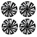 14 inch Wheel Covers Full Rim Snap On Hub Caps For R14 Tire & Steel Wheels Set of 4 Black And Silver TT Style