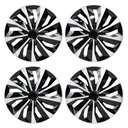 16 inch Wheel Covers Full Rim Snap On Hub Caps For R16 Tire & Steel Wheels Set of 4 Black And Silver