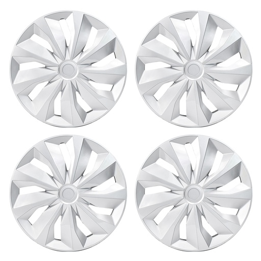 16 inch Wheel Covers Full Rim Snap On Hub Caps For R16 Tire & Steel Wheels Set of 4 Silver