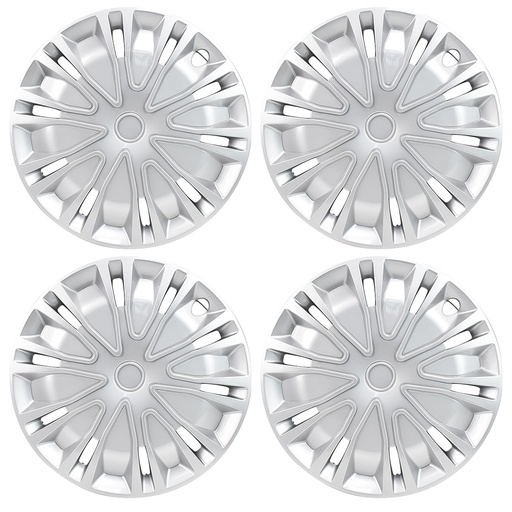 16 inch Wheel Covers Full Rim Snap On Hub Caps For R16 Tire & Steel Wheels Set of 4 Silver BK Style