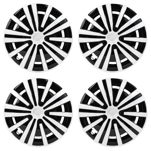 14 inch Wheel Covers Full Rim Snap On Hub Caps For R14 Tire & Steel Wheels Set of 4 Black And Silver BG Style