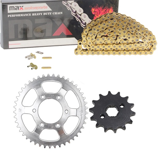 Drive Chain and Sprockets Kit For Yamaha Serow 225 XT225 1992-2007 Gold