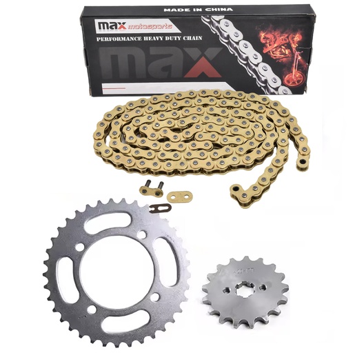 420 Drive Chain And Sprockets Kit For 110cc 125cc Coolster Taotao Pit Dirt Bike Gold