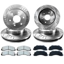 12 inch Front And 13.86 inch Rear Drilled Slotted Brake Rotors For  2001-2006 Chevy Silverado GMC Sierra 1500 Included Ceramic Pads