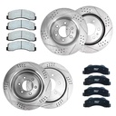 13.78 inch Front And 12.58 inch Rear Drilled Slotted Brake Rotors For  Nissan Titan Infiniti QX56 2008 2009 2010 Included Ceramic Pads