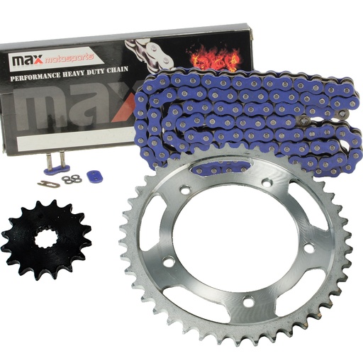 [203-SP004-O525-114-BU] Blue O Ring Chain And Sprocket Kit For 2006-2010 Suzuki GSXR 600