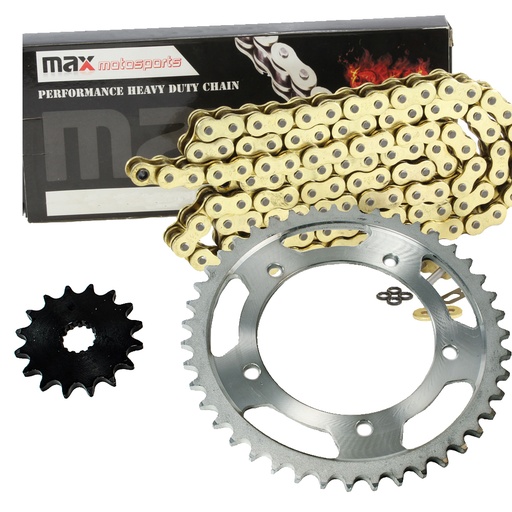 [203-SP004-O525-114-GD] Gold O Ring Chain And Sprocket Kit For 2006-2010 Suzuki GSXR 600