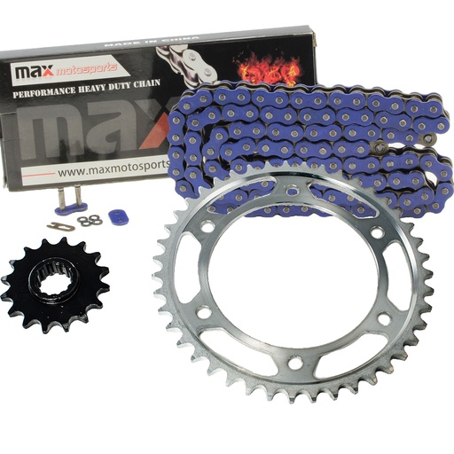 [203-SP006-O525-112-BU] 2003 2004 2005 2006 Honda CBR600RR O Ring Chain And Sprockets Set Blue