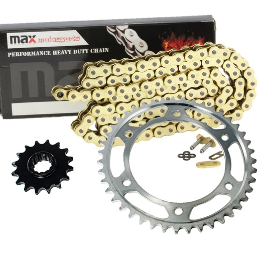 [203-SP006-O525-112-GD] 2003 2004 2005 2006 Honda CBR600RR O Ring Chain And Sprockets Set Gold