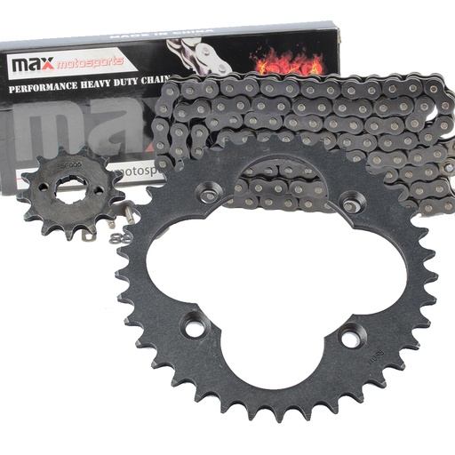 [SP09134-N520-86-BK] 1993-2008 Honda TRX300 EX Sportrax Chain And Sprockets Set Black