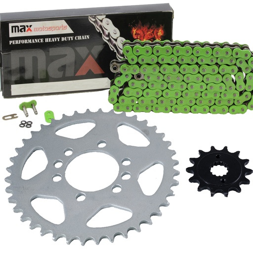 [SP09137-O520-96-GN] Green O Ring Chain And Sprockets Set For 2004-2008 Suzuki LTZ 400 Quadsport