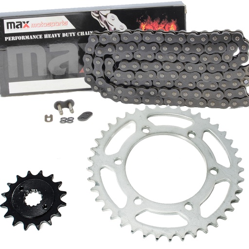 [203-SP058-O520-104-BK] Black O Ring Chain And Sprocket Set For Kawasaki Ninja 500R EX500 2006-2009