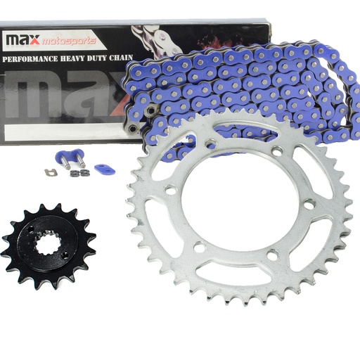 [203-SP058-O520-104-BU] Blue O Ring Chain And Sprocket Set For Kawasaki Ninja 500R EX500 2006-2009