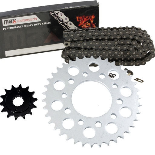 [203-SP077-O525-110-BK] Black O Ring Chain And Sprocket Set For 1991-2004 Honda Nighthawk 750 CB750