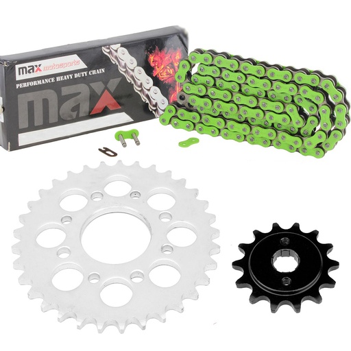 [SP09125-N520-108-GN] 1985-2016 Honda Rebel 250 Chain And Sprocket Kit Green CMX250C