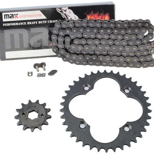 [SP09134-O520-86-BK] Black O Ring Chain And Sprocket Kit For Honda TRX300EX TRX300X Sportrax 300