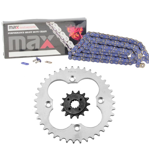 [SP09141-CH-N520-94-BU] 2005-2008 Honda TRX 400 EX Sportrax Chain And Sprockets Set Blue