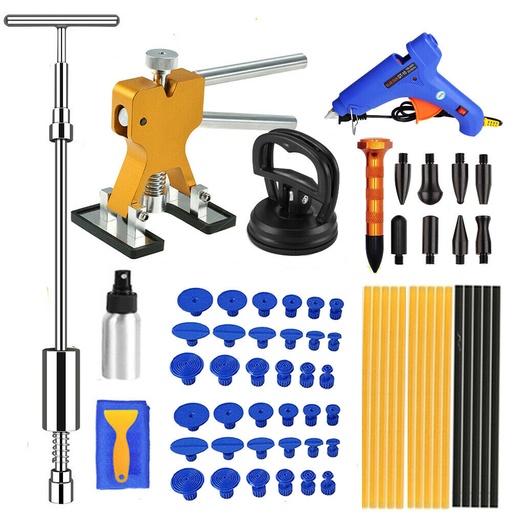 [TZ08186-9295-9298] US Car Body Dent Puller Hammer Tool Paintless Hail Dent Removal Kit With 36 x Glue Pulling Tabs