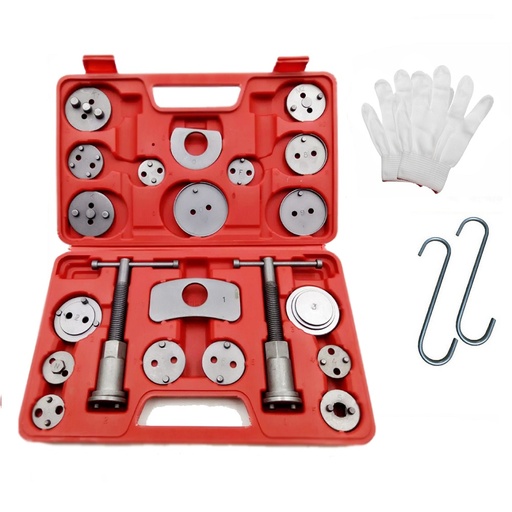 [TZ09391] Universal Disc Brake Caliper Piston Hooks Wind Rewind Tool With Case Gloves 27pcs